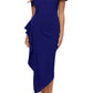 Vestido feminino Betsy &amp; Adam com babados e ombros de fora, azul, tamanho 10