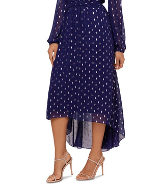 Betsy & Adam Women's Clip Dot Midi Dress Purple Size 6