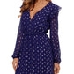 Vestido midi feminino Betsy &amp; Adam com bolinhas, azul, tamanho 8