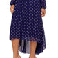 Vestido midi feminino Betsy &amp; Adam com bolinhas, azul, tamanho 8