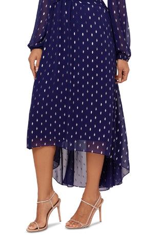 Vestido midi feminino Betsy &amp; Adam com bolinhas, azul, tamanho 8