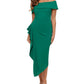 Vestido Betsy &amp; Adam Feminino Ombro a Ombro com Babados Verde Tamanho 10