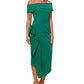 Vestido Betsy &amp; Adam Feminino Ombro a Ombro com Babados Verde Tamanho 10