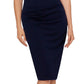 Vestido feminino Betsy &amp; Adam com decote quadrado e detalhes em azul, tamanho 12
