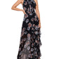 Vestido de festa feminino Betsy &amp; Adam com babados e alças finas, preto, tamanho 10