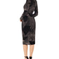 Vestido tubinho estampado feminino Betsy &amp; Adam, preto, tamanho 2, pequeno