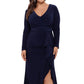 Vestido Betsy &amp; Adam Feminino Decote V Com Máscara Combinando Azul Tamanho Pequeno Pequeno