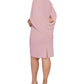 Vestido tubinho Betsy &amp; Adam feminino com decote drapeado nas costas, rosa, tamanho 16W