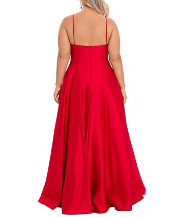 Vestido feminino Betsy &amp; Adam com decote em V, vermelho, tamanho 18W