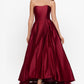 Vestido longo sem alças Betsy &amp; Adam feminino, vermelho, tamanho 4, pequeno