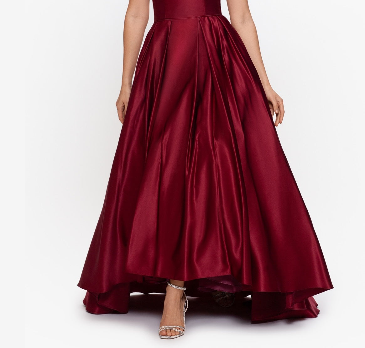 Vestido longo sem alças Betsy &amp; Adam feminino, vermelho, tamanho 4, pequeno