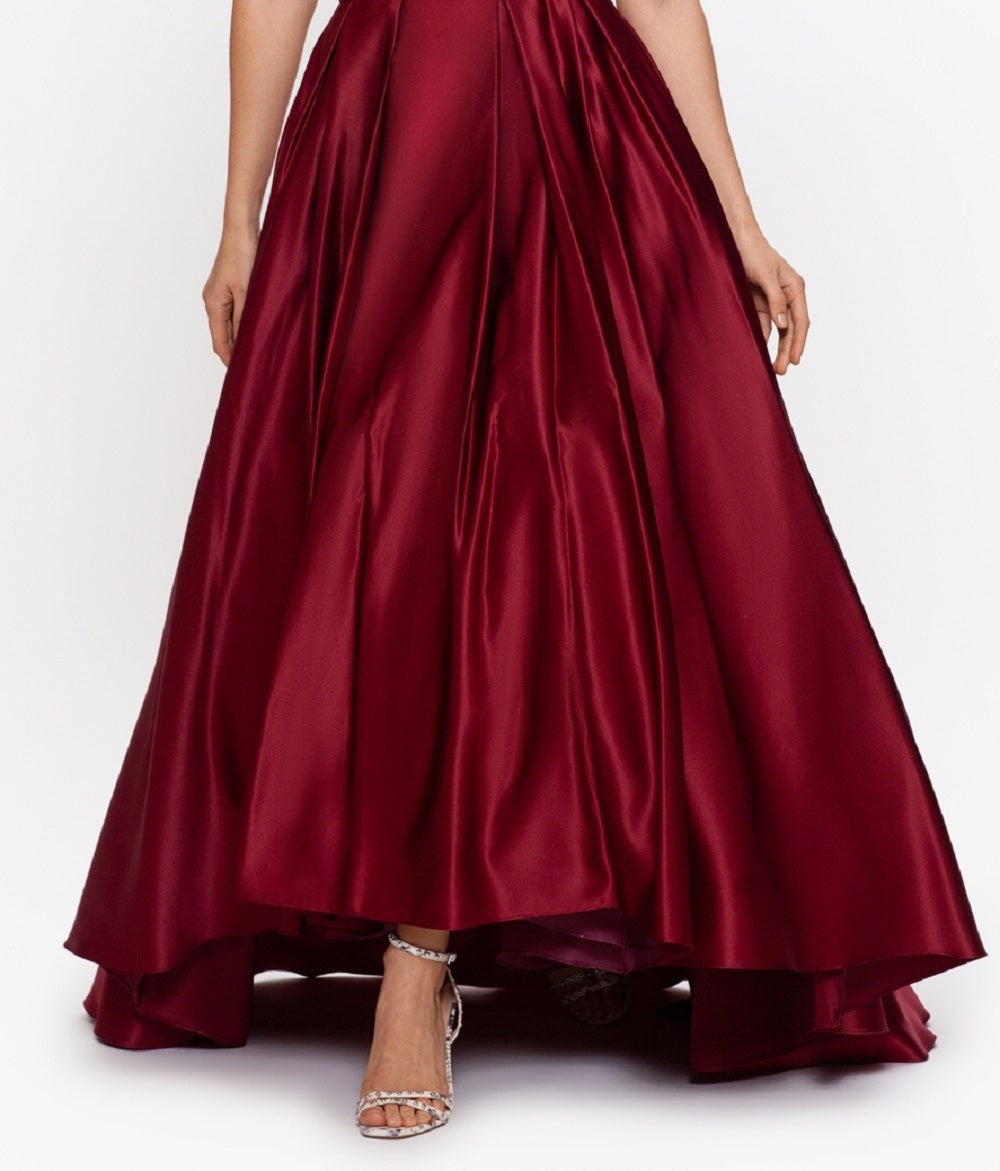 Vestido longo sem alças Betsy &amp; Adam feminino, vermelho, tamanho 6, pequeno