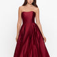 Vestido longo sem alças Betsy &amp; Adam feminino roxo tamanho 8 pequeno