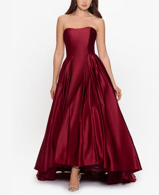 Vestido longo sem alças Betsy &amp; Adam feminino, vermelho, tamanho 10, pequeno