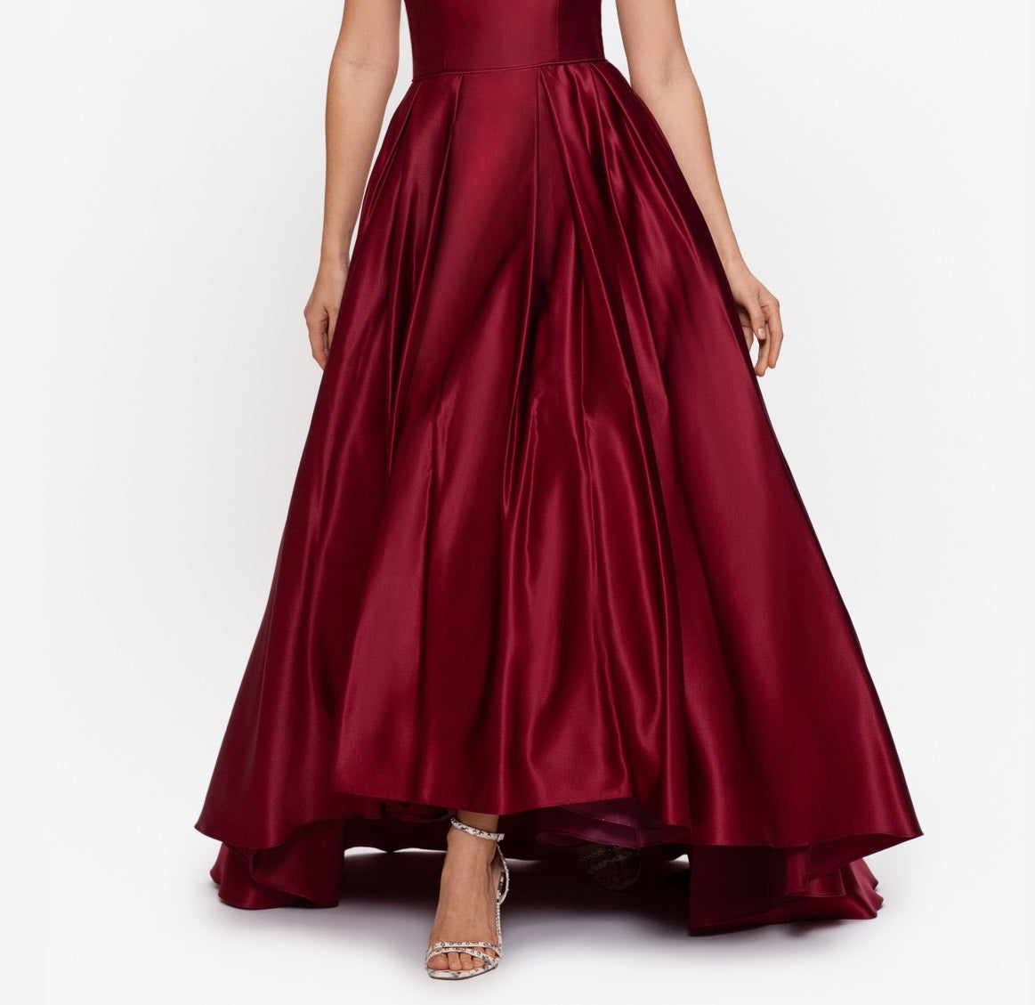 Vestido longo sem alças Betsy &amp; Adam feminino, vermelho, tamanho 10, pequeno