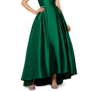 Vestido de baile de cetim feminino Betsy &amp; Adam, verde, tamanho 4