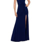 Vestido feminino franzido Betsy &amp; Adam, azul, tamanho 4