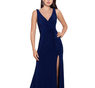 Betsy & Adam Women's Ruched Gown Blue Size 10