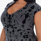 Vestido de festa feminino Betsy &amp; Adam com glitter e manga curta, preto, tamanho 18W