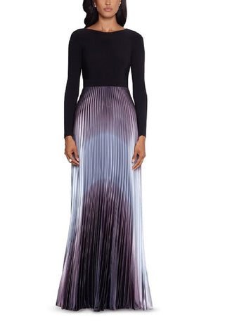Vestido plissado com decote em V Betsy &amp; Adam para mulheres, preto, tamanho 4, pequeno