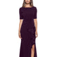 Vestido feminino Betsy &amp; Adam com babados na frente, roxo, tamanho 16