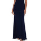 Vestido de festa feminino Betsy &amp; Adam azul com contas, tamanho 14