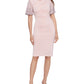 Vestido tubinho com manga de malha Betsy &amp; Adam feminino, rosa, tamanho 14