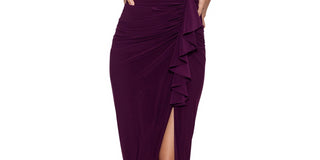 Vestido feminino Betsy &amp; Adam com babados e decote em V, vermelho, tamanho 8