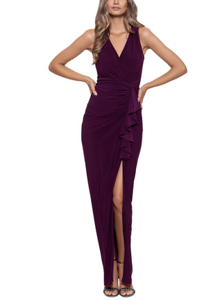 Vestido feminino Betsy &amp; Adam com babados e decote em V, vermelho, tamanho 10