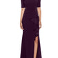 Vestido feminino Betsy &amp; Adam com babados e franzidos, roxo, tamanho 4, pequeno