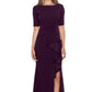 Vestido feminino Betsy &amp; Adam com babados e franzidos, roxo, tamanho 4, pequeno