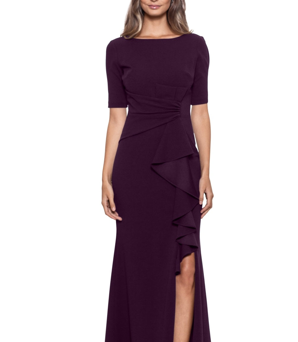 Vestido feminino Betsy &amp; Adam com babados e franzidos, roxo, tamanho 4, pequeno