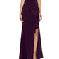 Vestido feminino Betsy &amp; Adam com babados e franzidos, roxo, tamanho 4, pequeno