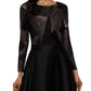 Vestido de noite feminino Betsy &amp; Adam, estilo misto, preto, tamanho 4, pequeno