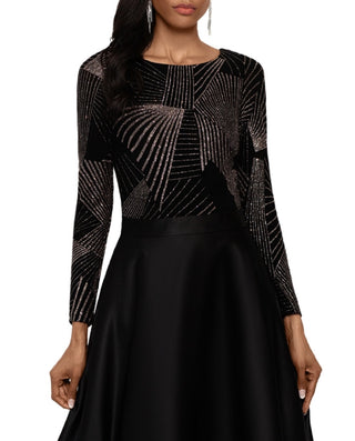 Vestido de noite feminino Betsy &amp; Adam, estilo misto, preto, tamanho 4, pequeno