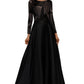 Vestido de noite feminino Betsy &amp; Adam, estilo misto, preto, tamanho 4, pequeno