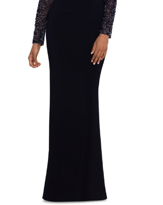 Vestido feminino Betsy &amp; Adam com recortes embelezados, preto, tamanho 6, pequeno