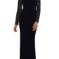 Vestido recortado com detalhes Betsy &amp; Adam para mulheres, preto, tamanho 10, pequeno