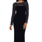 Vestido recortado com detalhes Betsy &amp; Adam para mulheres, preto, tamanho 10, pequeno