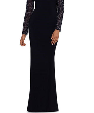 Vestido recortado com detalhes Betsy &amp; Adam para mulheres, preto, tamanho 10, pequeno