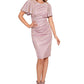 Vestido feminino Betsy &amp; Adam com mangas sino e glitter, rosa, tamanho 16