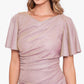 Vestido feminino Betsy &amp; Adam com mangas sino e glitter, rosa, tamanho 16