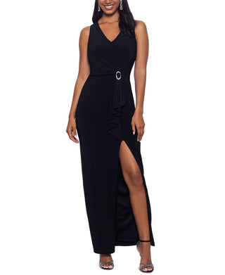 Vestido de malha feminino Betsy Adam com detalhes, preto, tamanho 12