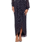 Vestido plissado estampado feminino Betsy &amp; Adam, preto, tamanho 10
