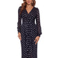 Vestido plissado estampado feminino Betsy &amp; Adam, preto, tamanho 12