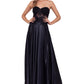 Blondie Nites Junior's Illusion Applique Charmeuse Vestido Preto Tamanho 0