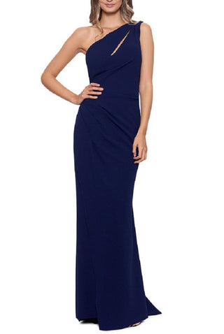 Vestido feminino Betsy &amp; Adam com recorte de um ombro só, azul, tamanho 8