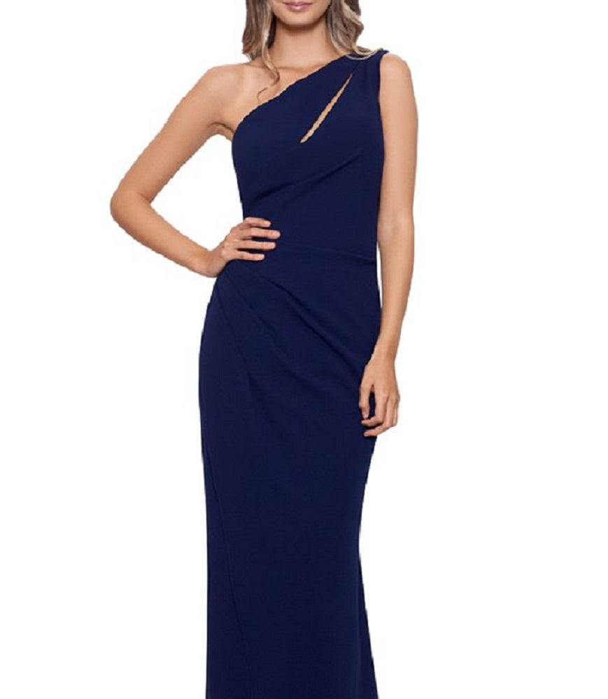 Vestido feminino Betsy &amp; Adam com recorte de um ombro só, azul, tamanho 8