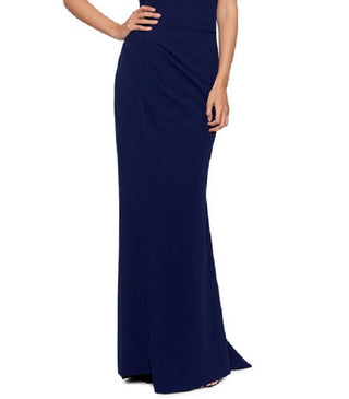 Vestido feminino Betsy &amp; Adam com recorte de um ombro só, azul, tamanho 8