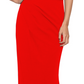 Vestido feminino Betsy &amp; Adam com recorte de um ombro só, vermelho, tamanho 4